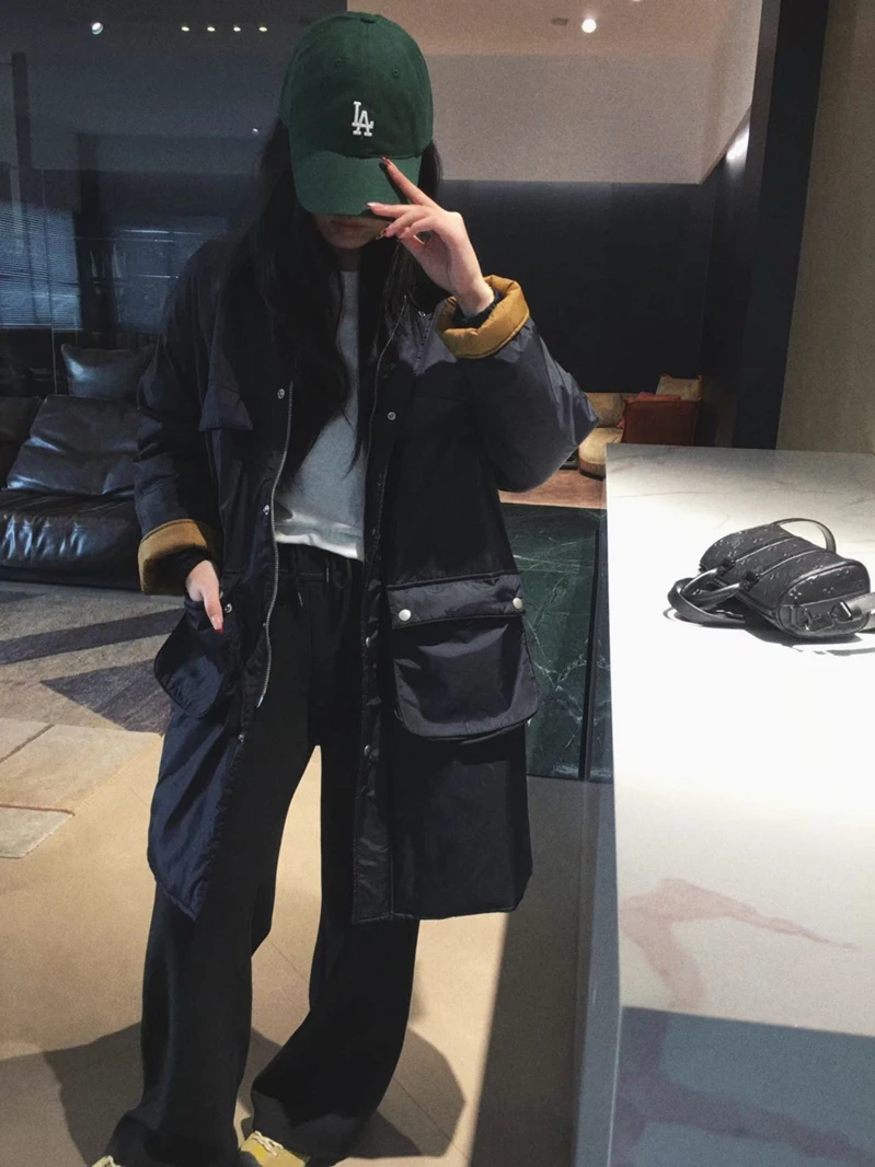 

Утепленное пальто Cuijia Ultra Value в стиле ретро из вельвета с воротником-стойкой, на молнии, средней длины, из смесового хлопка