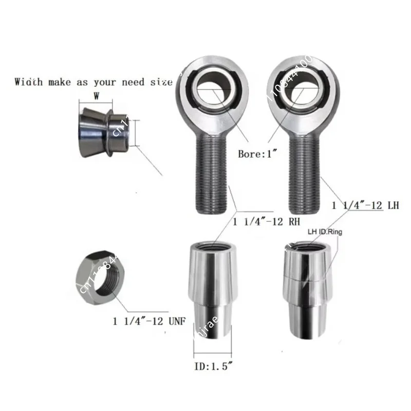 1-1/4 Thread XM16 Chromoly Rod End Heim Joint Set Bearing 5/8 3/4 7/8 Single Ball Joint ATV UTV Connecting Components
