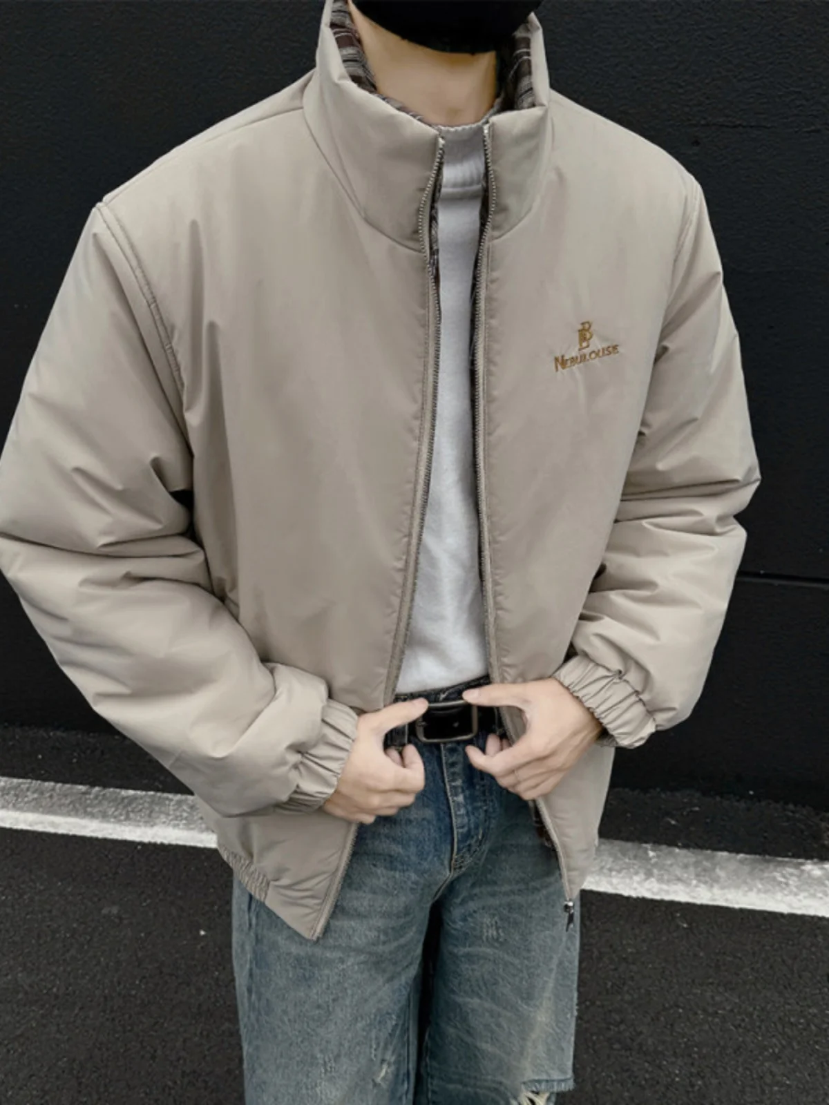 

Men's ort Lightweight Cotton Jaet Cleanfit Retro Sle Winter Coat Warmth Polyester Fiber Long Sve Zipper Closure Pure...