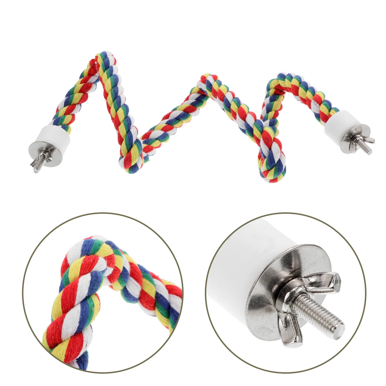 

Parrot Accessories Multifunctional Design Rotating Ladder Colorful Cotton Rope Climbing Perch Parakeet Cockatiel Entertainment
