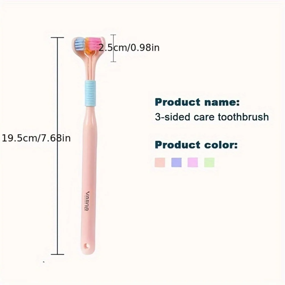 Three-Sided Toothbrush with Ultra-Fine Soft Bristles for Adults, Deep Cleaning Travel Oral Care