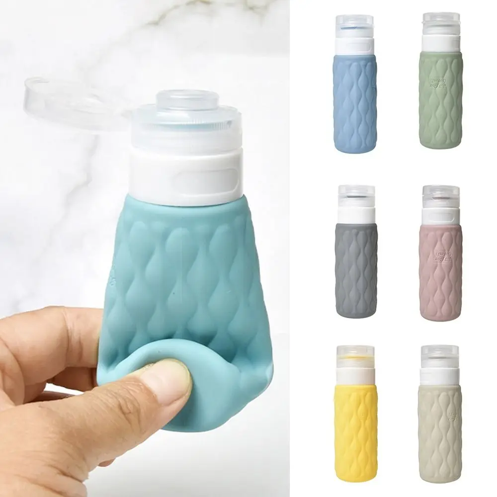 Squeeze Silicone Refillable Bottles 90ML Visible Design Shower Gel Lotion Bottle Large Capacity Shampoo Sub-Bottling Travel