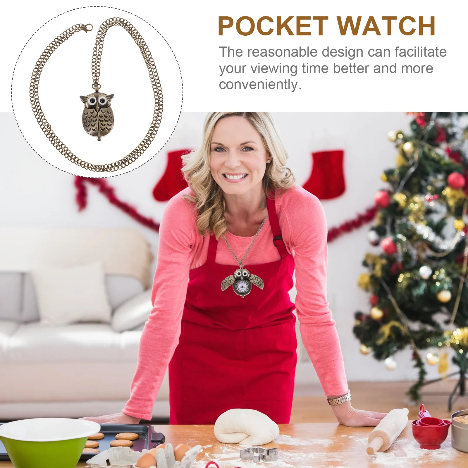 

2Pcs Owl Quartz Pocket Watch Retro Vintage Bronze Alloy Pendant Durable Long Lasting Vintage Owl Pocket Watch Retro Bronze