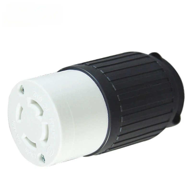 L16-30P Grounding Locking Plug, 30A 480V AC, 3 Pole 4 Wire, cUL Listed, NEMA L16-30