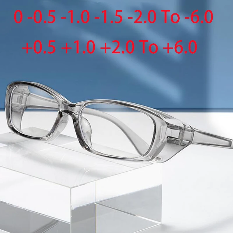 

Women Side Shields Cute Safety Goggles Optical Prescription Myopia Glasses -0.5 -1.0 To -6.0 , Square reading +0.5 +1.0 To +6.0