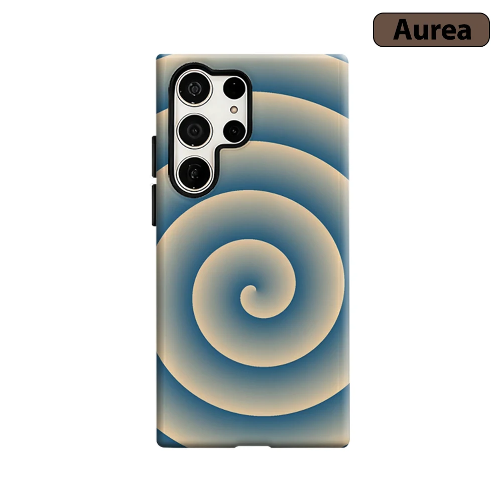 Pale Spiral Haze Phone Case for Samsung Galaxy S25 Ultra S24 S23 Ultra Plus Shockproof Double Layer Tough Back Cover