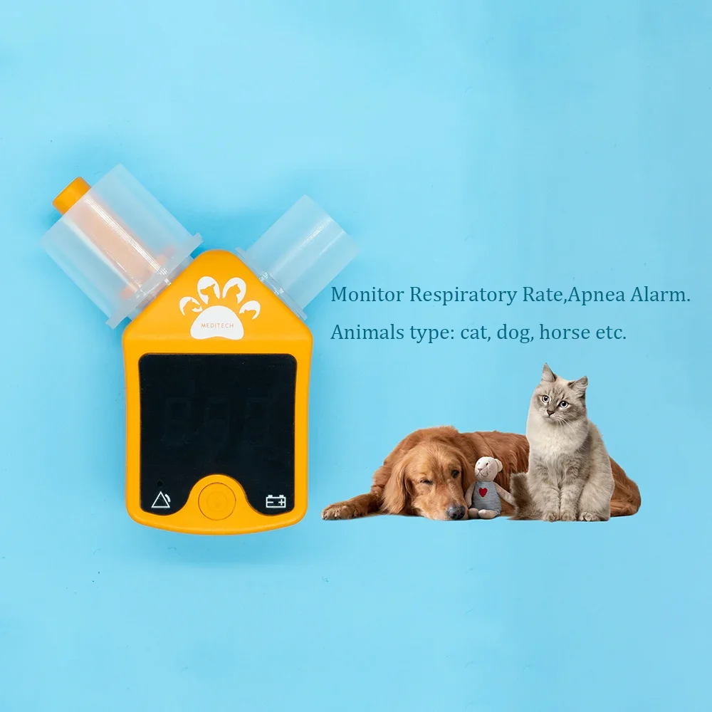 Rechargeable Pet Apnea Monitor Veterinary Respiration Monitor Alarm With A Display For Cat Rabbit Dog