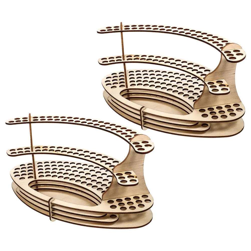 

2Pcs Wooden Desk Pen Organizer Multi Slots Stationery Rack Desktop Pencil Storage Holder for Office Study Pen Holder