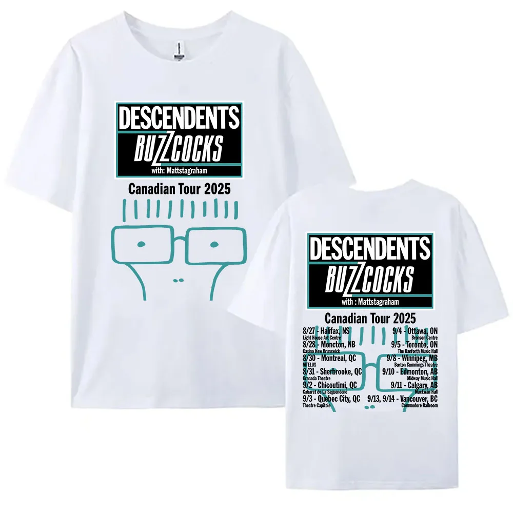 أحفاد الجدد يحصلون Buzzcocks للجولة الكندية 2025 تي شيرت الرجال ملابس قصيرة الأكمام الصيف القطن بلايز الفرقة الجرافيك طباعة
