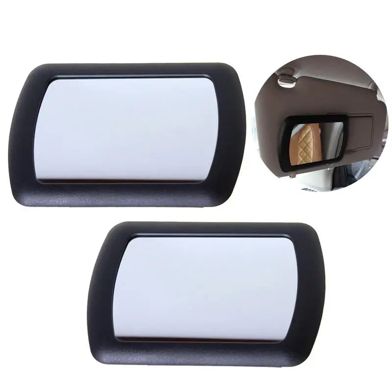 Car Makeup Mirror Automotive Visor Rear View Vanity Mirror UniversalClip On HD Glass Spring Steel Beauty Enhanced Makeup Mirrors