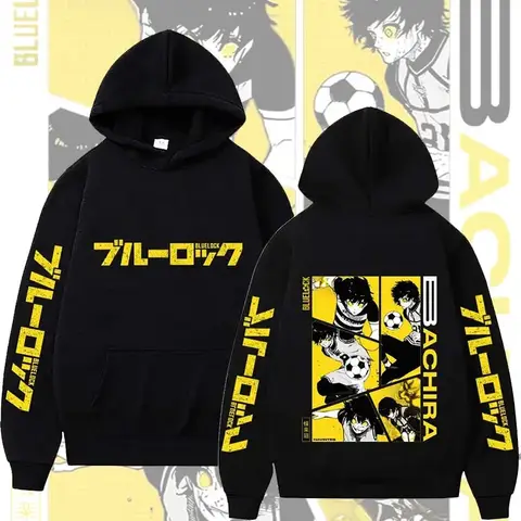 Men Blue Lock Bachira Hoodie Autumn Winter Fashion Harajuku Casual Punk Long Sleeve Pullover Men Fleece O-Neck Sweatshirts