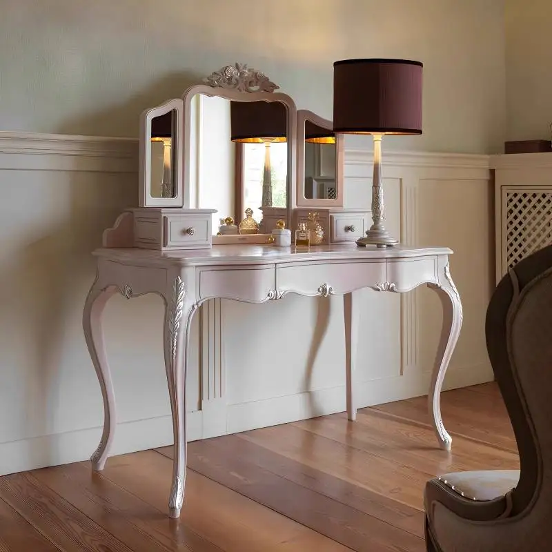 Chair Hidden Vanity Table Dest Decor Huge Luxury White Drawer Dressing Table Wood Wood Long Makeup Tafel Furnitures For Bedroom