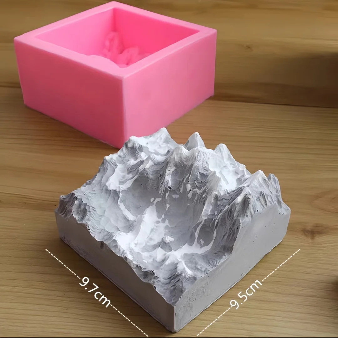 Round And Square Mountain Model Aromatherapy Gypsum Silicone Mold Snow Mountain Cement Concrete Mould