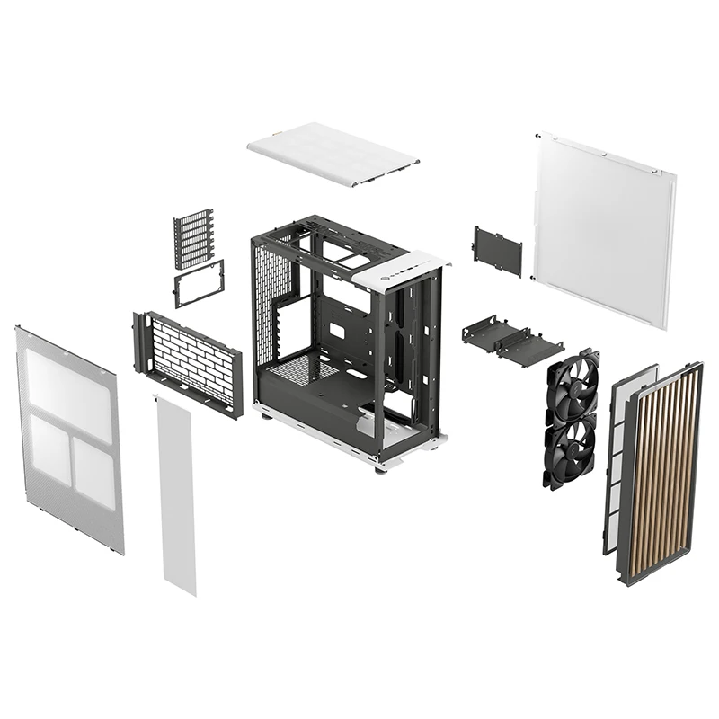 

Chassis Mid-tower Glass Main Air-cooled ATX Desktop Under Walnut Oak Board Computer