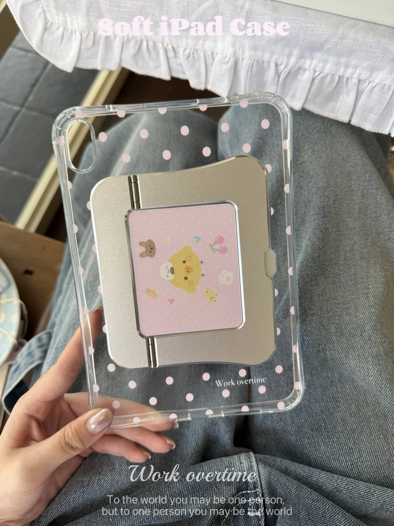 Acrylic Pivot Shell Polka Dots Chicken Tablet Case For iPad Pro 11 13 M2 M4 M3 10.2 5/6th 10/11th Mini 6 7 Air 4 5 6 Stand Y2K