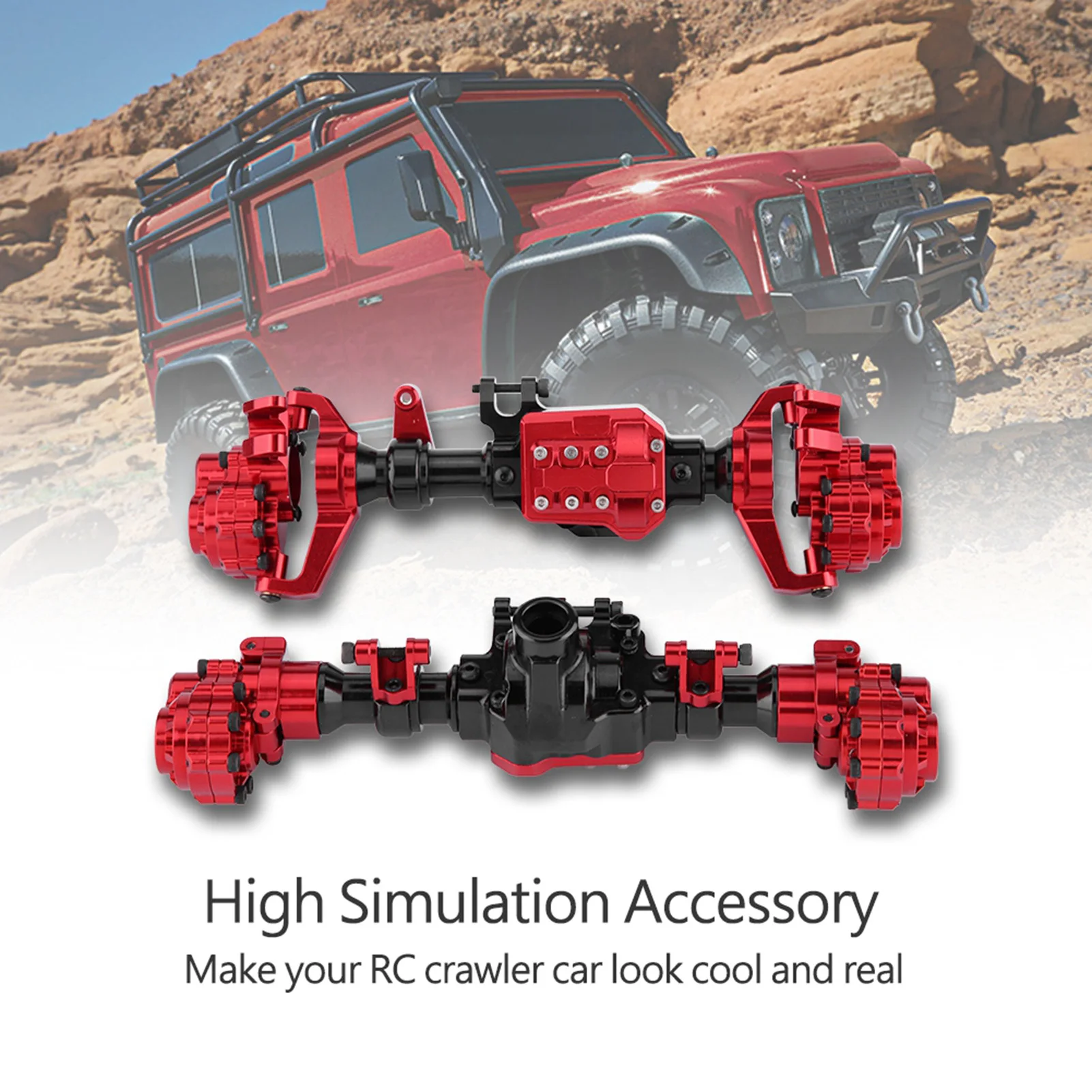 

Front Portal Axle Model Car Accessory Metal Front Rear Portal Axles for Traxxas -4 1/10 Scale RC Crawler Metal Portal Axle