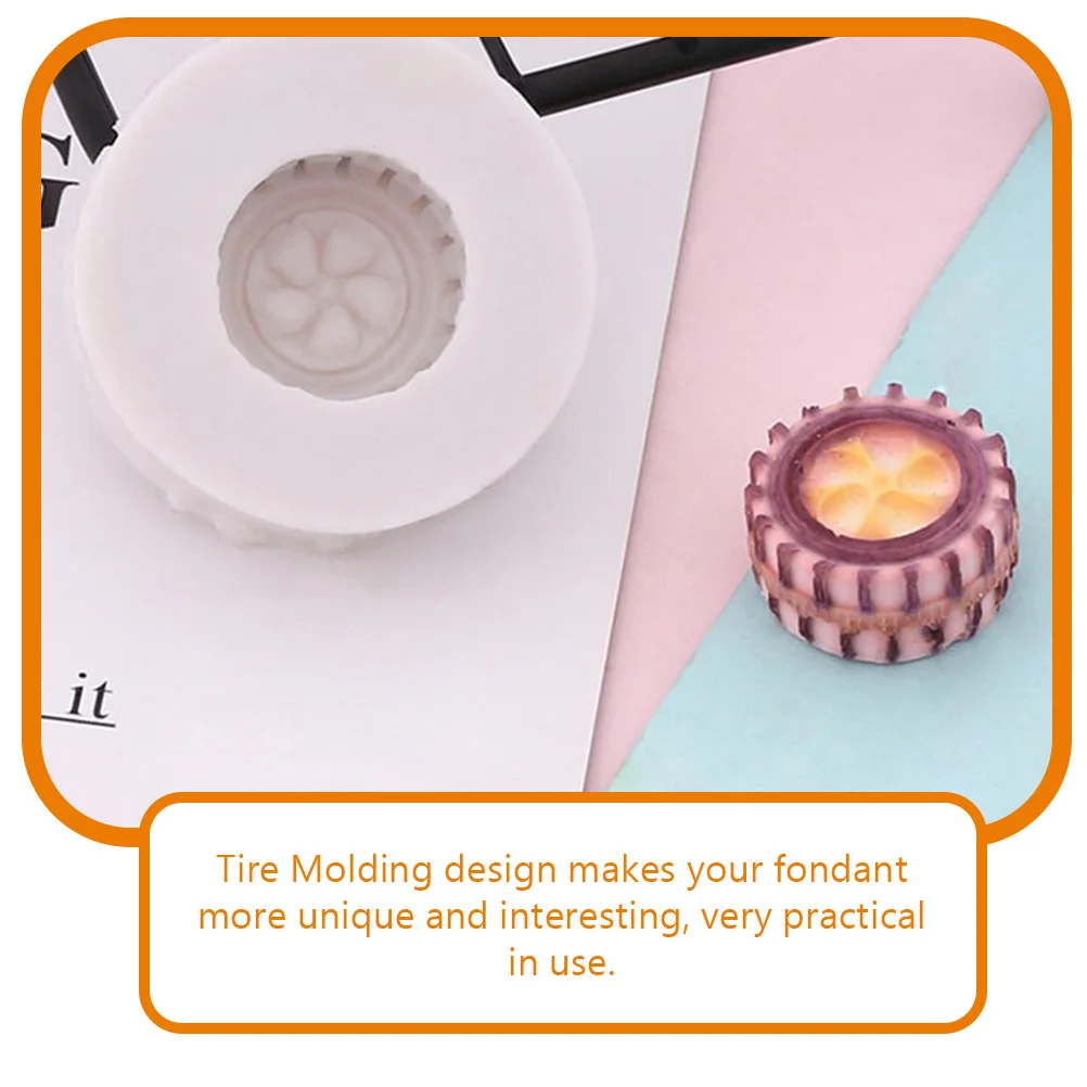 

4pcs Tire Cake Mold Silicone Dessert Molds Baking Silica Gel for Cookies Chocolate Candy Decorations 3D Resin Tray