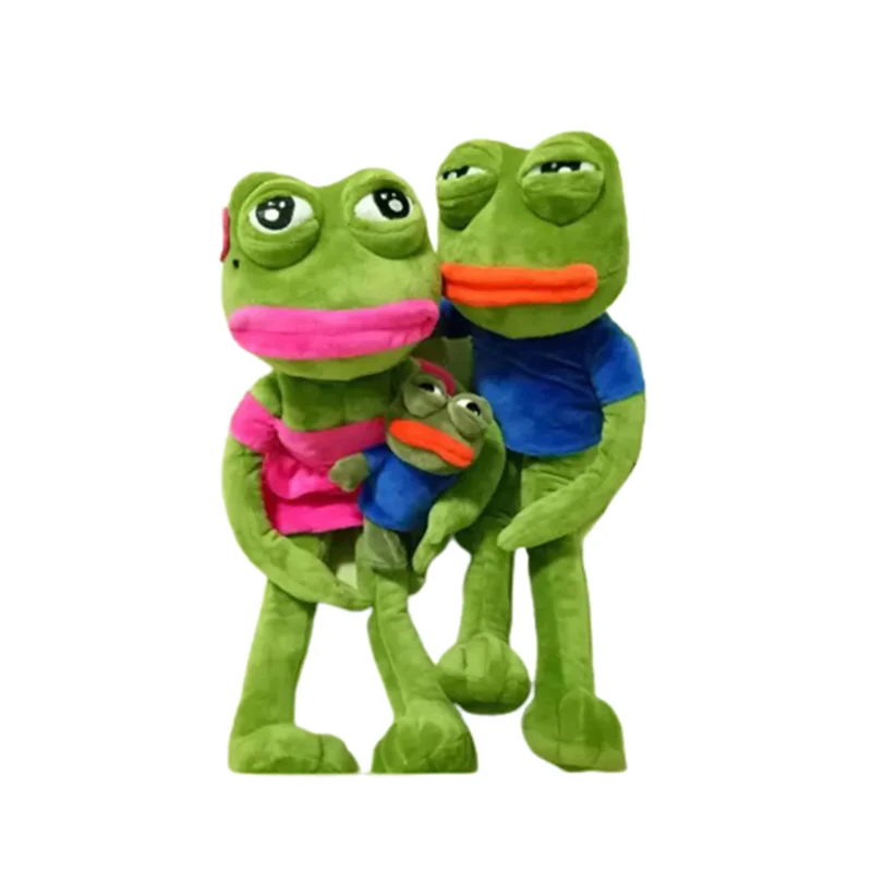 45cm Sad Frog Plush Toy Soft Stuffed Pillow Magic Expression Pepe The Sad Frog Animal Plush Doll Birthday Gifts for Kids Girl