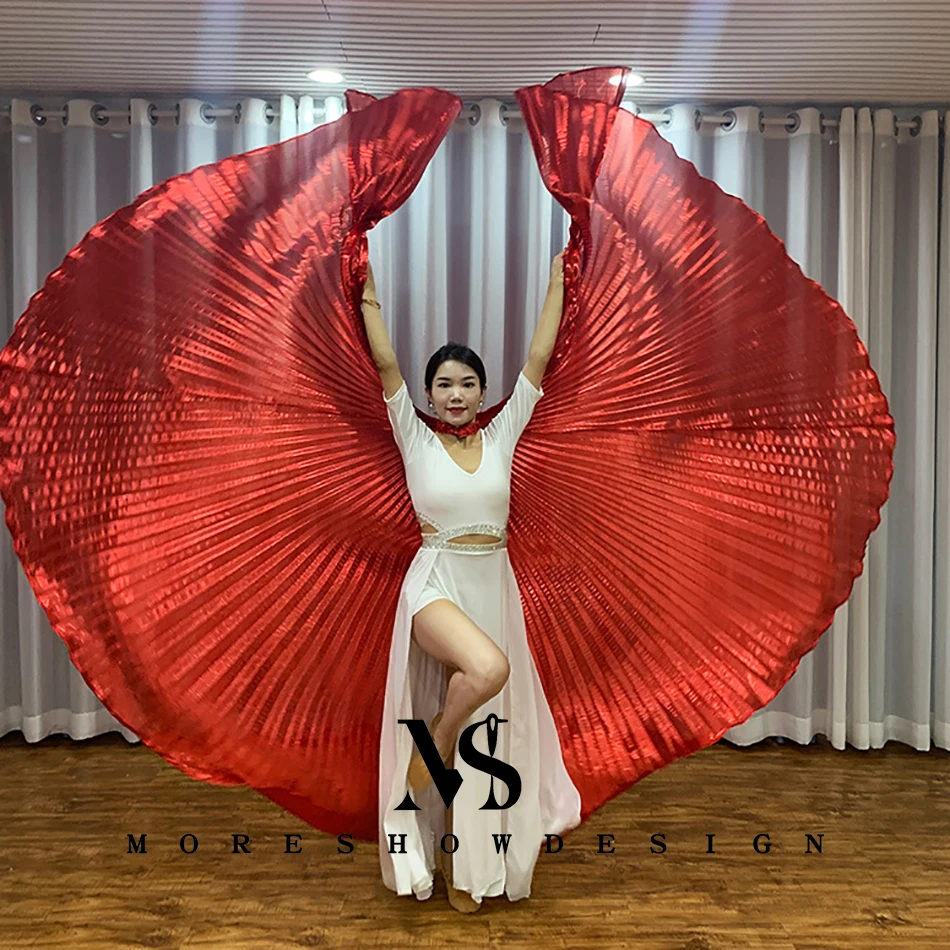Alas de actuación de danza del vientre para adultos, accesorios de baile multicolores de 360 grados, ala para bailarina, accesorios de Carnaval