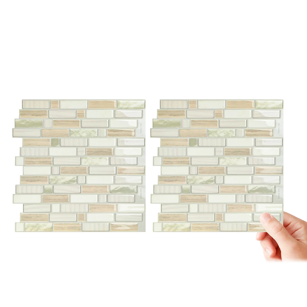 Vividtiles 3D Brick Effect Tiles Big Size 12x12 Inch Waterproof Vinly Wallpaper Peel Kitchen Wall Tile Sticker -1 sheet