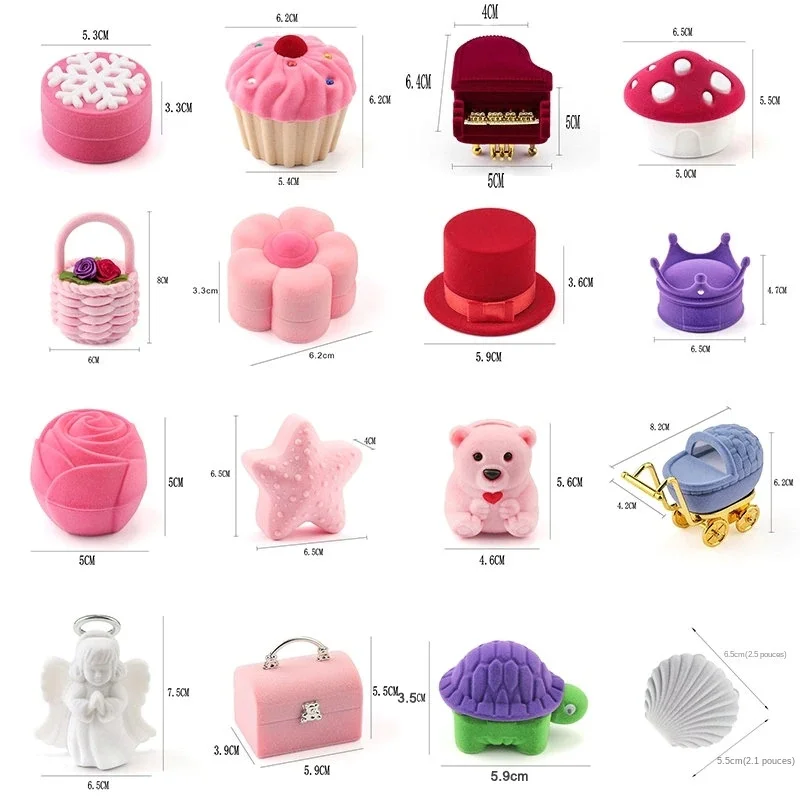 1 قطعة جميلة المخملية مجوهرات حاوية علب خاتم الزواج صندوق للأقراط قلادة سوار عرض هدية حامل الصندوق 16 أنماط #2