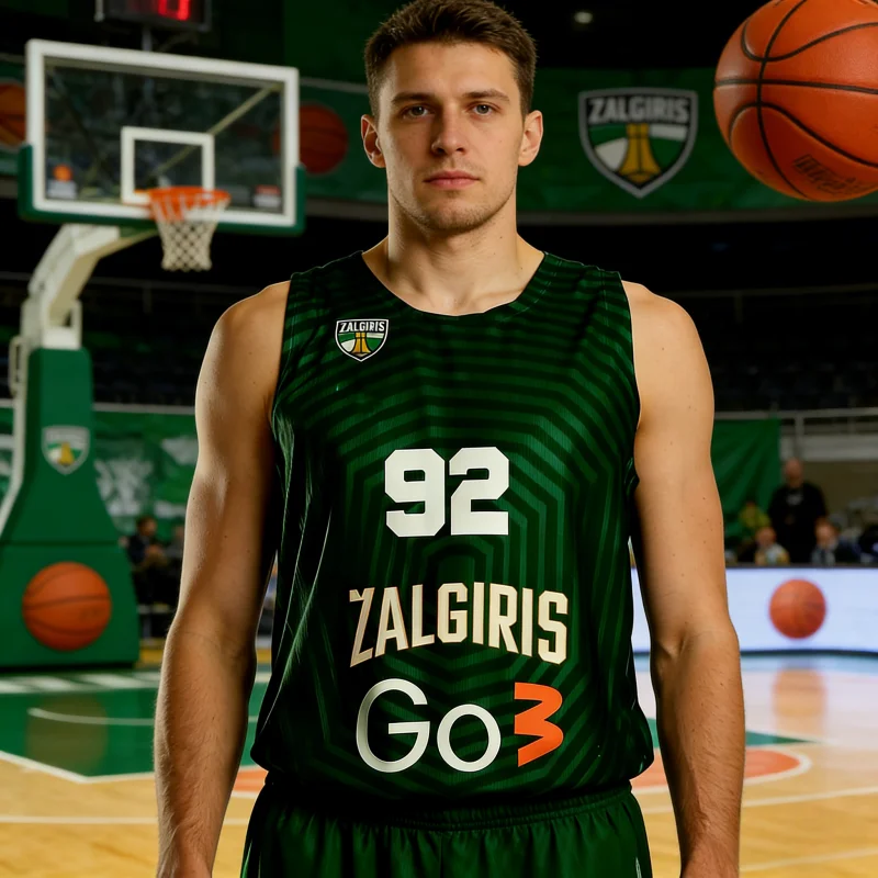 2026 Sommer Neu Zalgiris Kaunas Basketball Europäischer Wettbewerb Basketball-Trikot Fan-Trikot für Herren Damen Sportbekleidung Familie Kinder T-Shirts – Detail 4