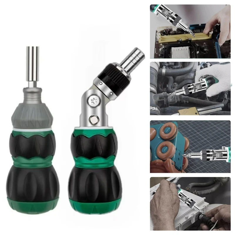 

Multiuse Ratchet Screwdriver Kits With 6 Type Alloy Steel Bits For Household Maintenance and Mechanical Repair Tasks D2RD