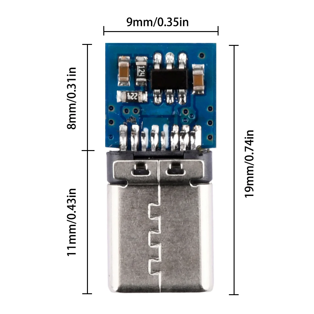 Fast Charge PD QC 2.0 9V 12V 15V 20V Decoy Power Aging Board Fast Charging Trigger Module Adapter Type-C Male Charge Connector