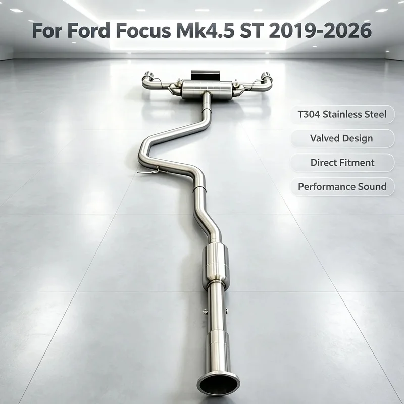 High Flow SS304 Smart Valve Cat-Back Exhaust Muffler For Ford Focus Mk4.5 ST 2019-2026 Premium Deep Sound