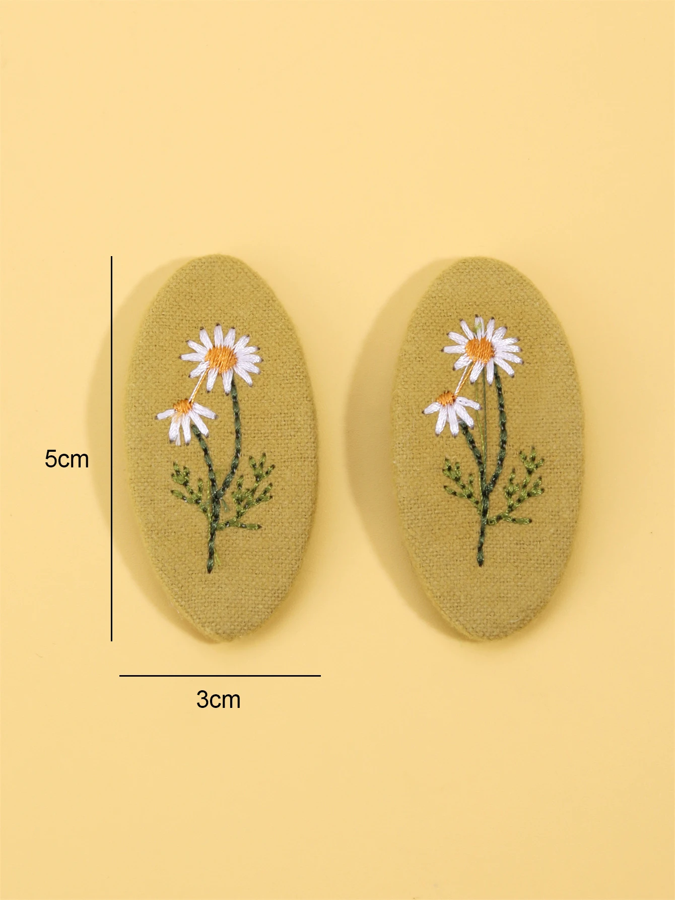 Fabric Embroidery Hair Clips Sweet Flower Hairpins for Girls Waterdrop Shape Kids Barrettes Children Vintage Hair Accessories