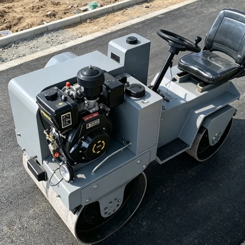 Customized Double Drum Roller Hydraulic Drive Vibratory Compactor 0.8 Ton for Soil Asphalt Pavement Small Construction Site