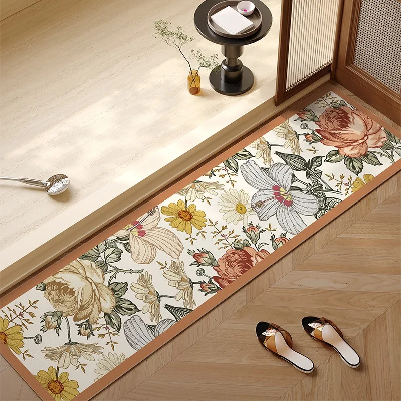 

Bathroom Floor Mat Non-slip Dirt-resistant Toilet Door Rugs Absorbent Diatom Mud Carpet American Minimalist Long Threshold Mats