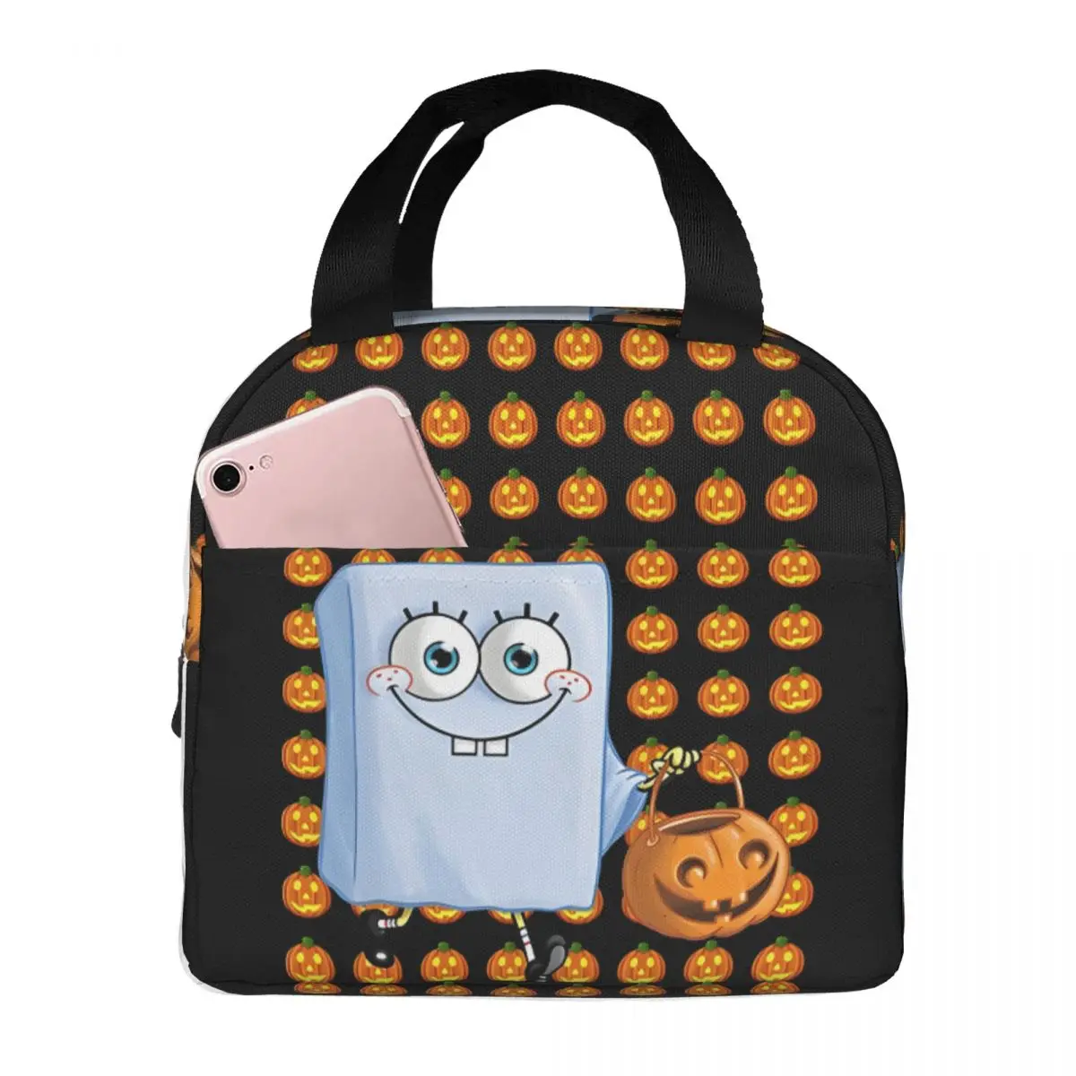 Tote Ladies SpongeBob Travel Storage Bags Beverage Spong Bob For Halloween For Outdoor Food Pouch