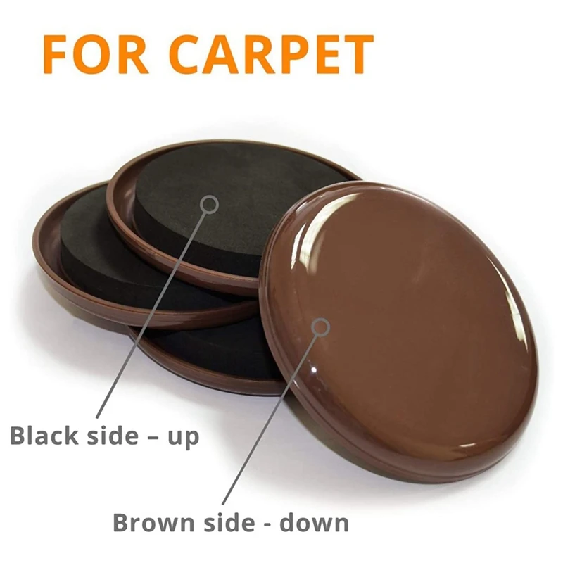 Móveis reutilizáveis Sliders e Glliders, adequado para superfícies do tapete, movendo móveis, facilmente com móveis Sliders, 3,5 polegadas, 16PCs