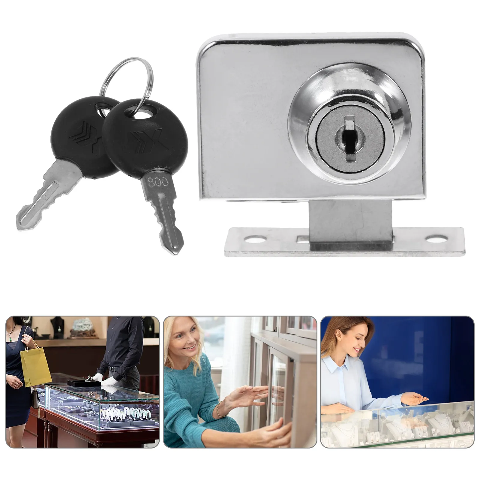 Zinc Alloy Glass Cabinet Lock for Sliding Display Showcase – Anti-Theft Security Lock for Home Office Furniture