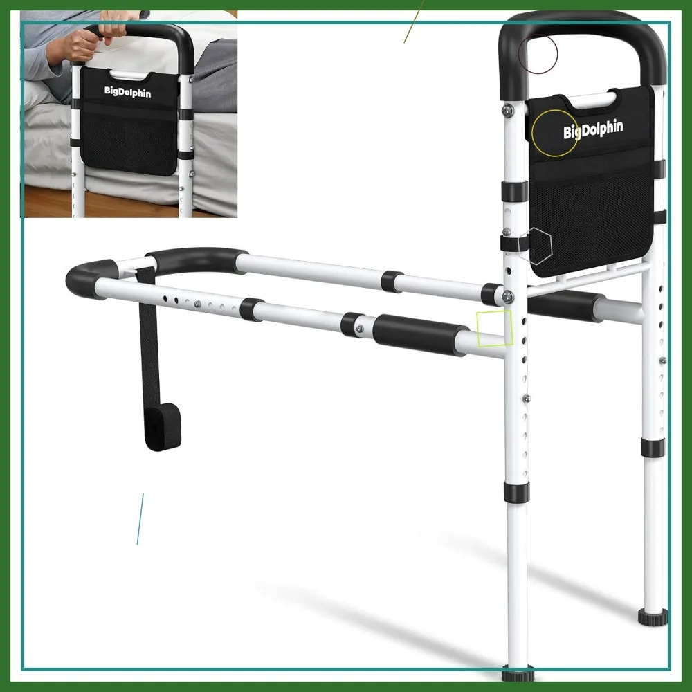 Adjustable Bed Safety Rail for Elderly - ASTM Certified 350LB Capacity, Non-Slip Grip, Tool-Free Assembly Fits Twin to King Beds