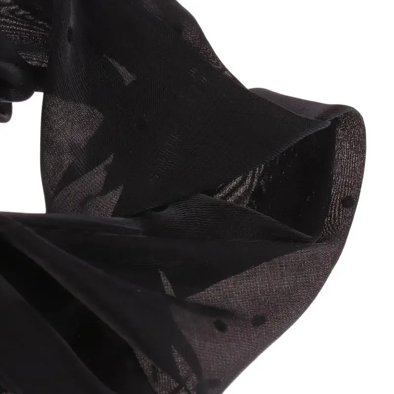 النساء المتضخم Scrunchies موضة نقطة نقطة شبكة الشعر حبل كبير النسيج مطاطا رباط شعر ذيل حصان حامل أغطية الرأس #2