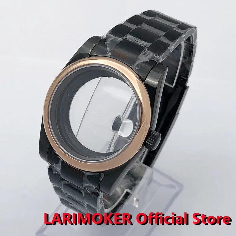 

LARIMOKER 36mm/39mm Black PVD Sapphire Glass Date Fit NH34 NH35 8215 821A DG2813 ETA2824 3804 PT5000 Movement