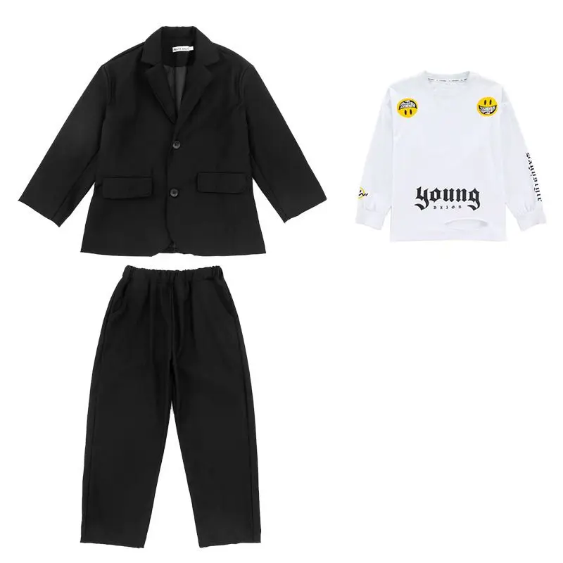 Traje de Hip Hop para niños, chaqueta holgada para niñas, pantalones de baile callejero, conjuntos de ropa, pantalones de chándal para niños, ropa de calle para adolescentes, camiseta sin mangas de Jazz para niños