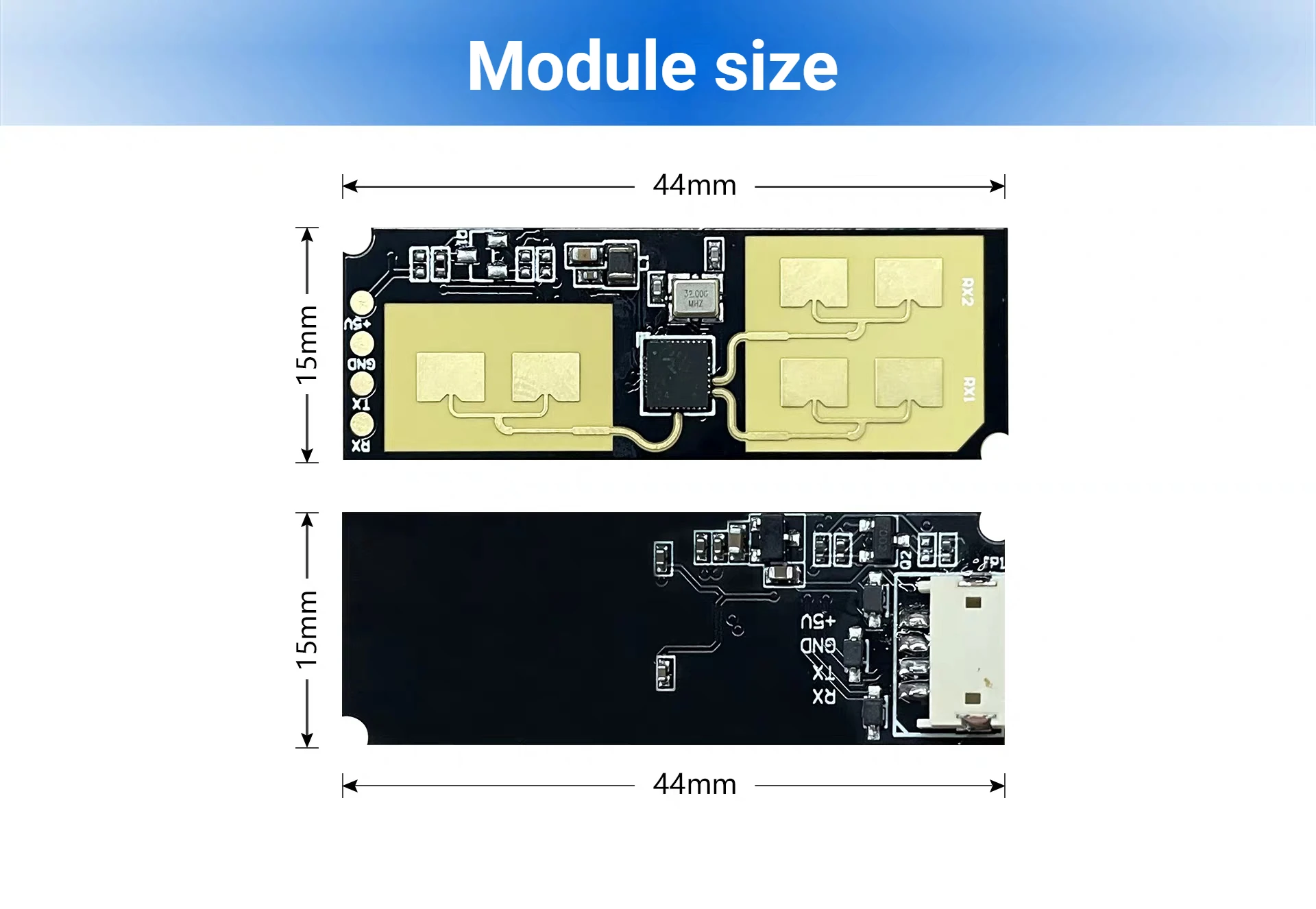 24GHz Human Body Presence Sensor Module With UART, 1T2R Mmwave Inductive Radar Sensor, FMCW Radar & Motion Sensor