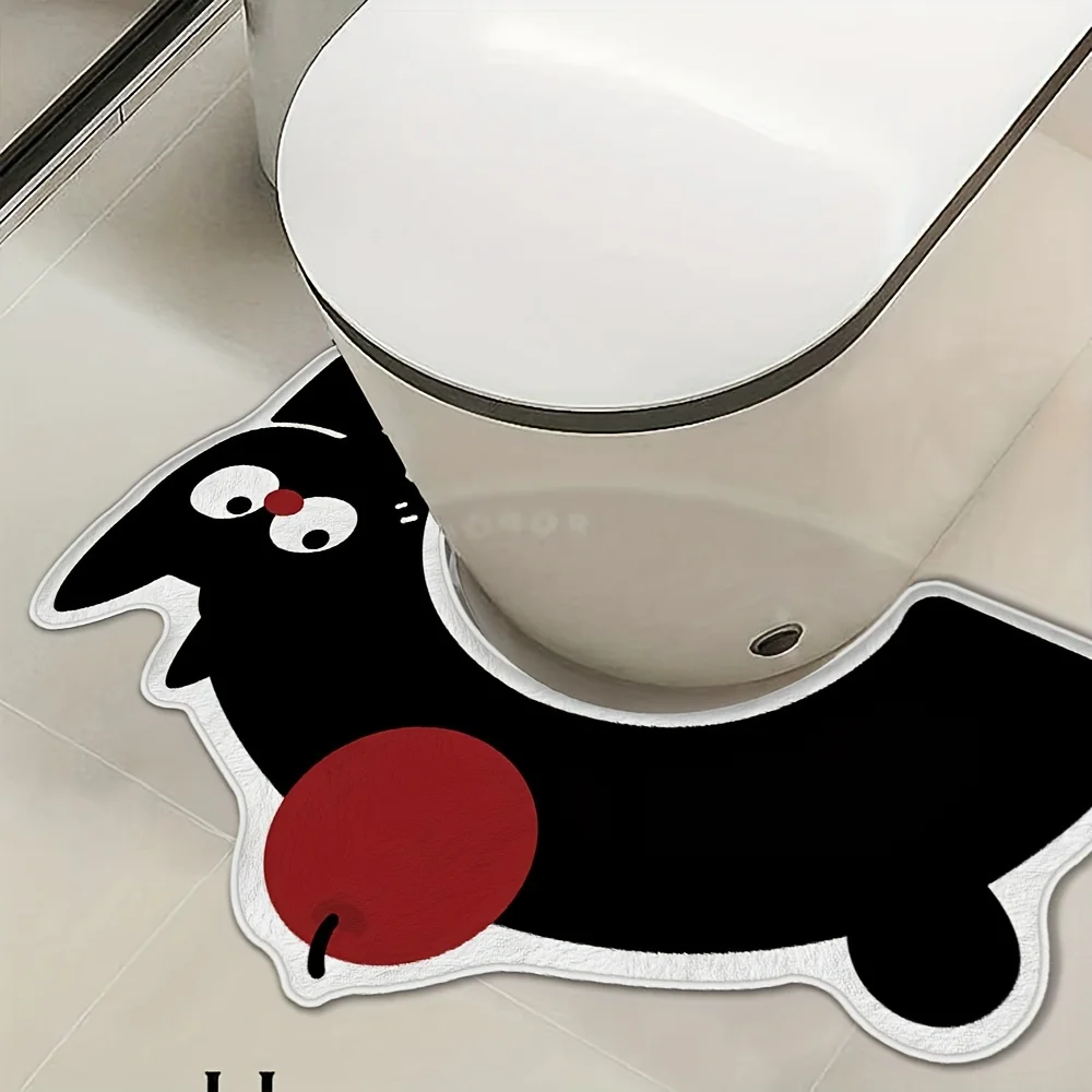 VIKAMA-alfombrilla para el suelo del baño, tierra de diatomeas, forma envolvente, alfombra absorbente antideslizante, decoración del baño antiincrustante