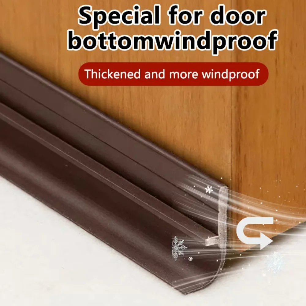 1PC Thick Windproof Door Bottom Seal Strip - Self-Adhesive for Anti-Theft, Soundproof, Waterproof Glass and Wooden Doors