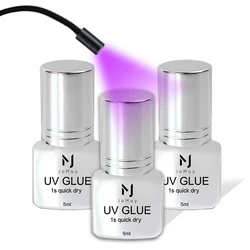 JOMAY UV Glue Lash Glue Extra Strong Eyelash Glue Extension Supplies UV Glue 5ML Waterproof Adhesive 3 bottles