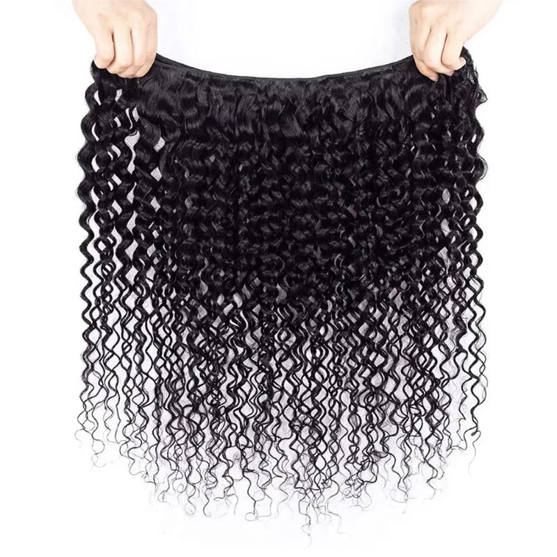 Headband Wig Kinky Curly Human Hair Bundles  10-32 InchesExtension 100g/1PC Brazilian Virgin Hair Natural Black Color