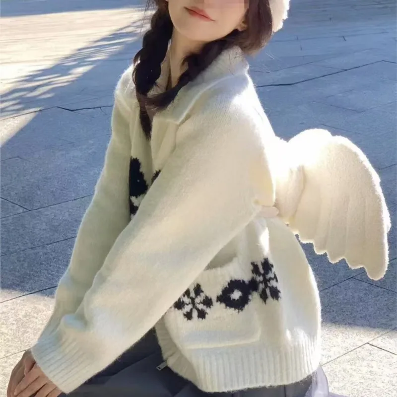 JIAERDI الحلو الأبيض الملاك الجناح على ظهره المرأة لوليتا اليابانية Kawaii أفخم حقيبة الظهر السيدات أنيمي اتفاقية لطيف حقيبة مدرسية 2025