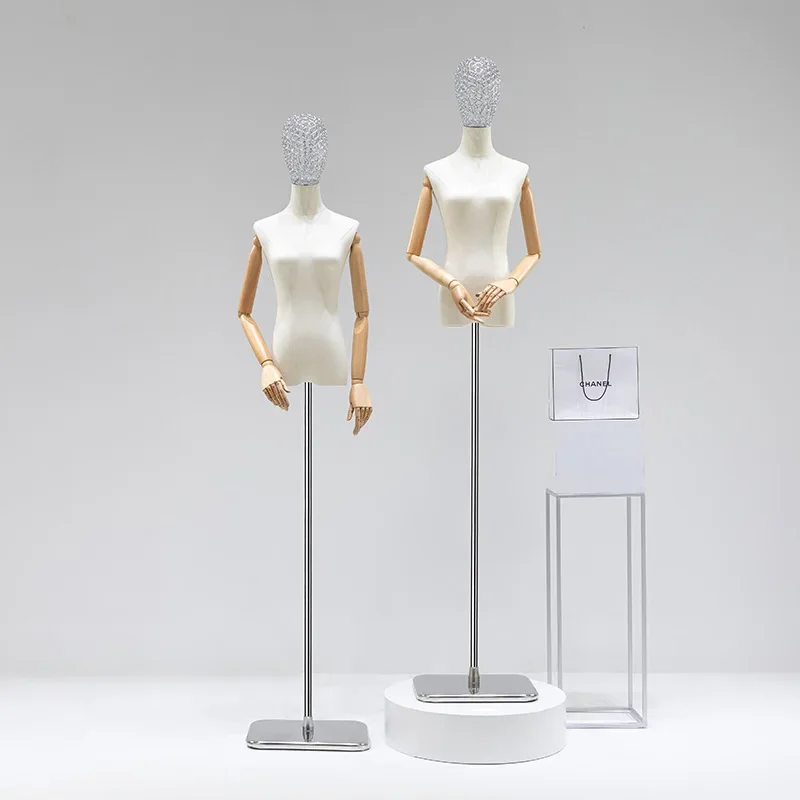 Fashion hollow head model props women's half body dummy clothing store women's clothing platform window model display stand