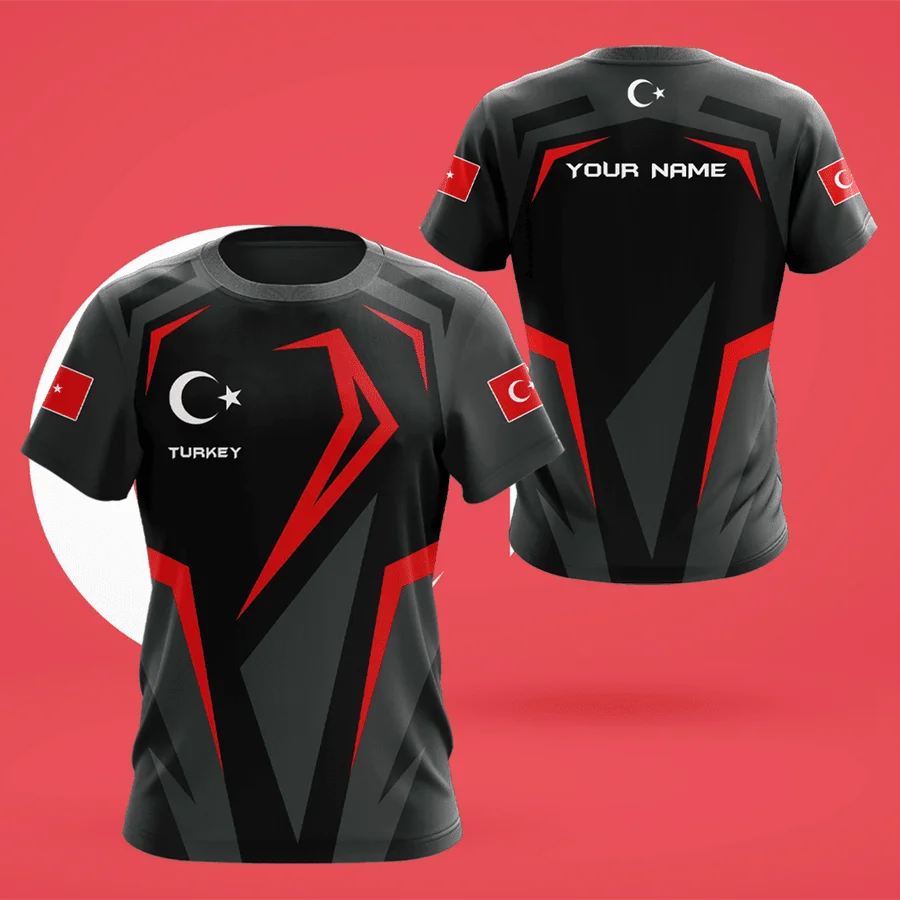 Türkiye عنصر الرجال T-shirt3D طباعة عادية موضة تنفس الجولة الرقبة تي شيرت شحن مخصص اسم الشارع الرجال والنساء #1