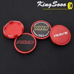 4PCS JDM Sport Wheel Cap VOLK 65mm OD & 60mm Clip RAYS Rim Caps Wheel Center Caps Car Cover Hub Cap Black & Silver & Red