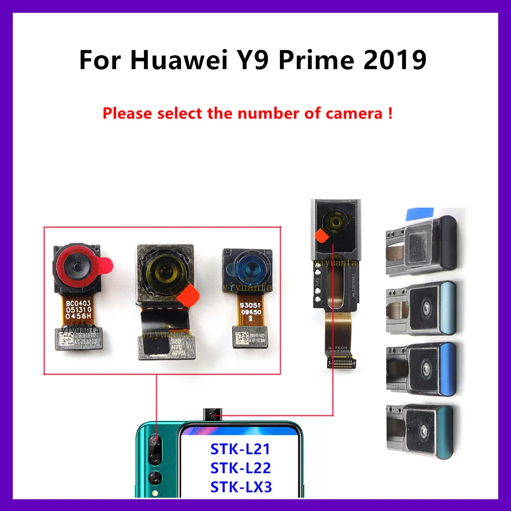

Rear Front Camera For Huawei Y9 Prime 2019 Frontal Backside Selfie Facing Back Camera Module Flex Spare Parts