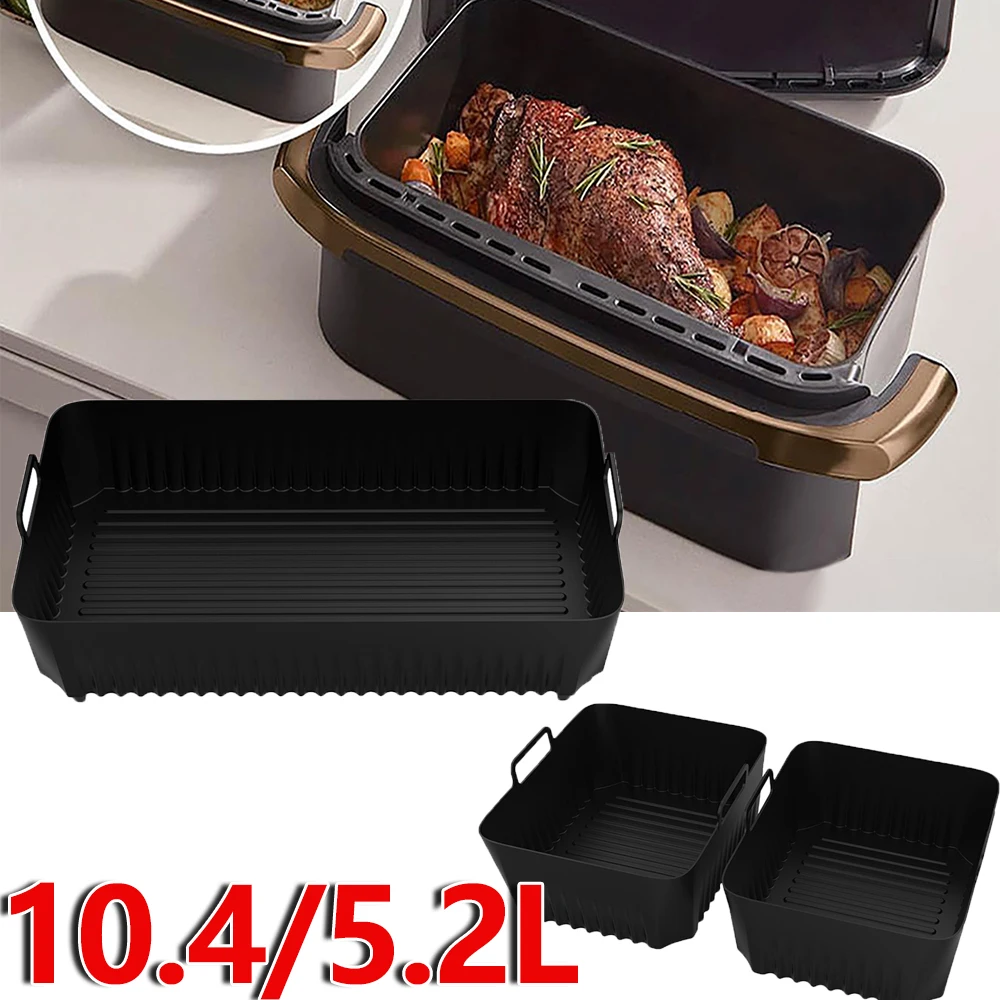 Air Fryer Liners Reusable Silicone Baking Tray Airfryer Liners Non-stick Air Fryer Mold Liner Tray for Nin ja Air Fryer AF500